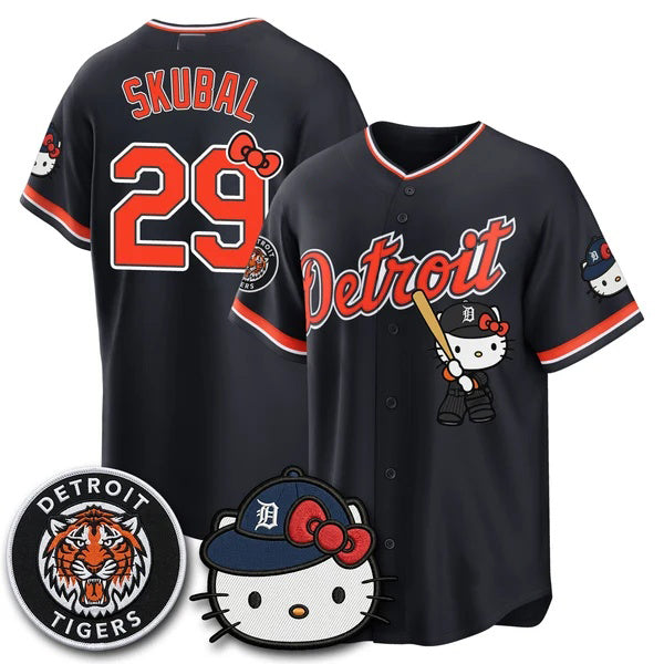 Detroit Tigers #29 Tarik Skubal Black Fedasgoge Meow KT Edition Vapor Limited Stitched Jersey