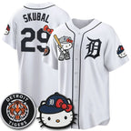Detroit Tigers #29 Tarik Skubal White Fedasgoge Meow KT Edition Vapor Limited Stitched Jersey