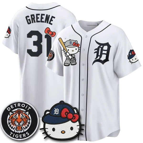 Detroit Tigers #31 Riley Greene White Fedasgoge Meow KT Edition Vapor Limited Stitched Jersey
