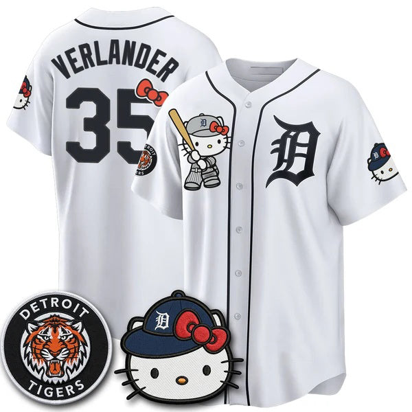 Detroit Tigers #35 Justin Verlander White Fedasgoge Meow KT Edition Vapor Limited Stitched Jersey