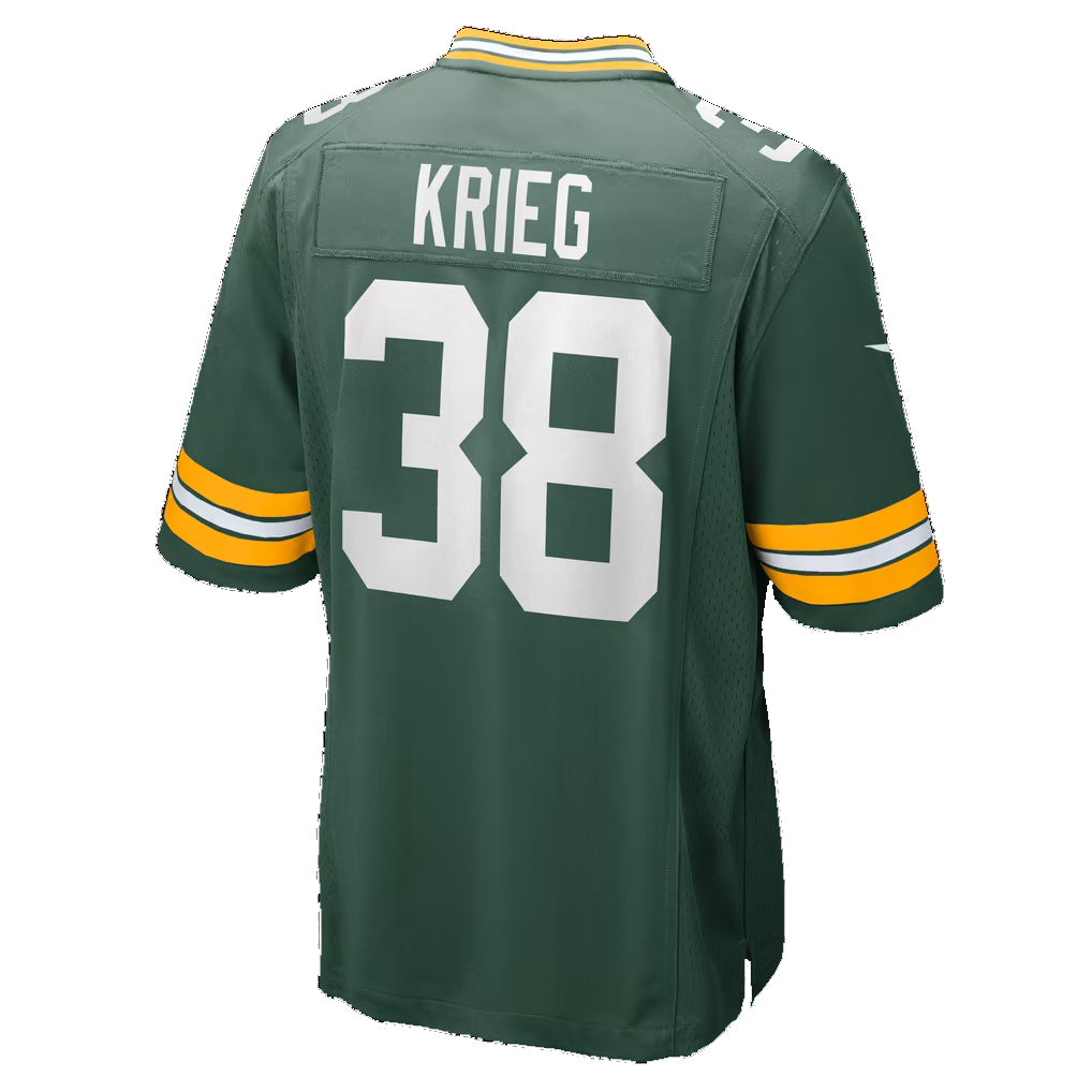 GB.Packers #38 Lenny Krieg Green Team Game Football jersey Fedasgoge