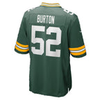 GB.Packers #52 Jager Burton Green Team Game Football jersey Fedasgoge