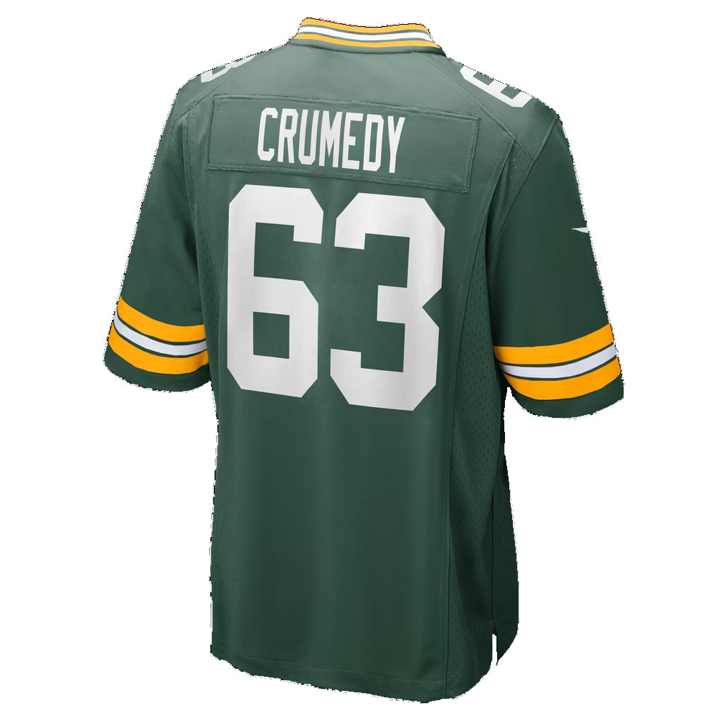 GB.Packers #63 Jaden Crumedy Green Team Game Football jersey Fedasgoge