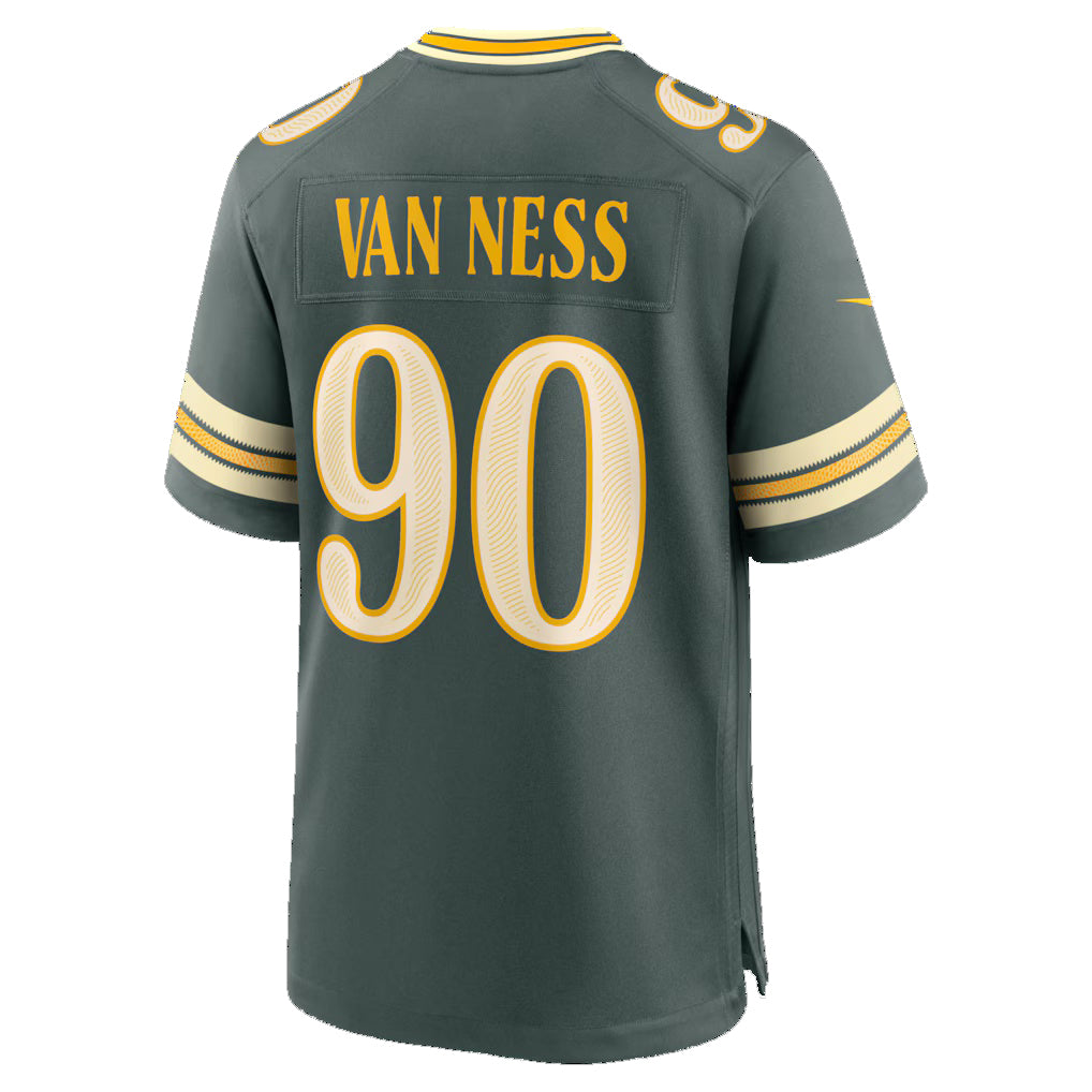 GB.Packers #90 Lukas Van Ness Green 2026 Rivalries Collection Game Jersey Fedasgoge