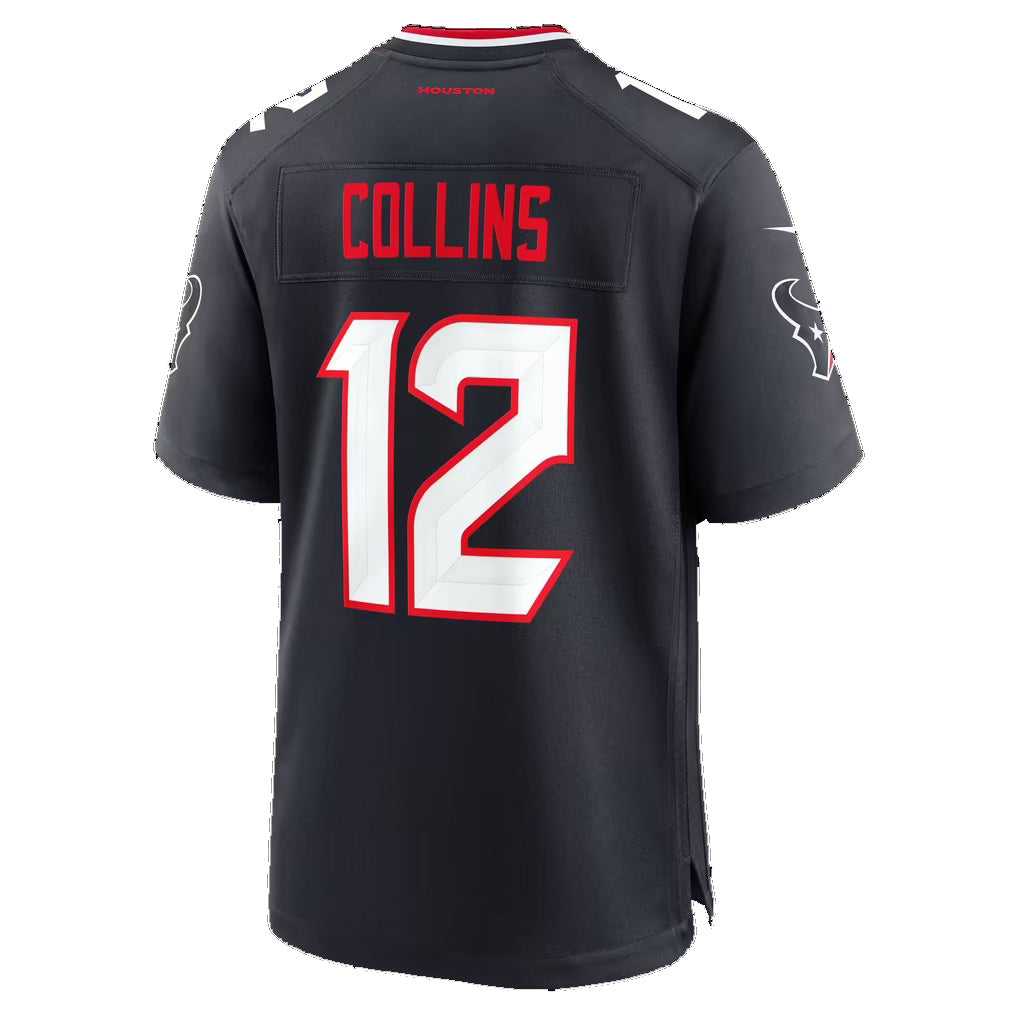 H.Texans #12 Nico Collins Navy Team 25th Season Game Football jersey Fedasgoge