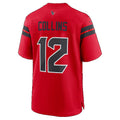 H.Texans #12 Nico Collins Red Alternate 25th Season Game Football jersey Fedasgoge