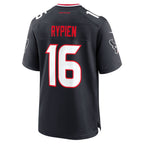 H.Texans #16 Brett Rypien Navy Team Game Jersey Fedasgoge