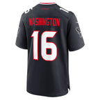 H.Texans #16 Montrell Washington Navy Team Game Jersey Fedasgoge