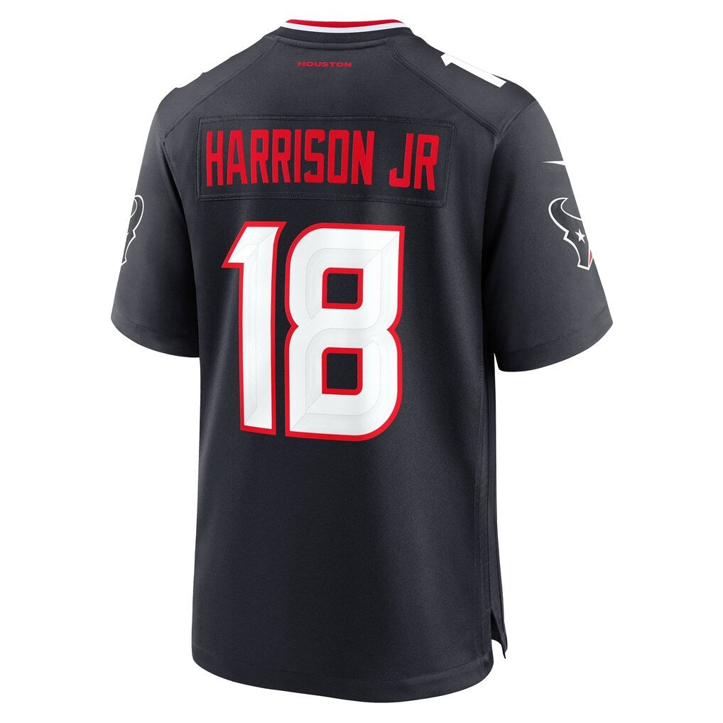 H.Texans #18 Marvin Harrison Jr. Navy Team Game Jersey Fedasgoge