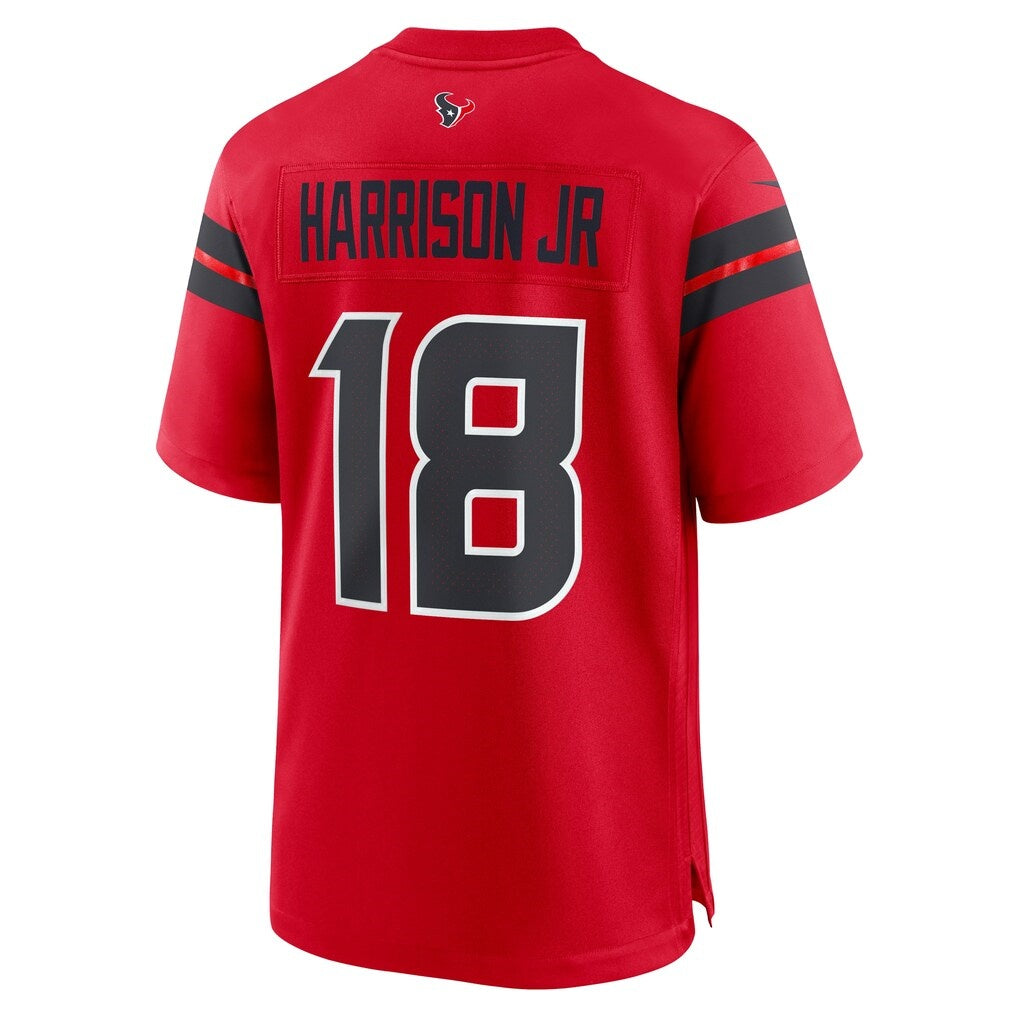 H.Texans #18 Marvin Harrison Jr. Red Alternate Game Jersey Fedasgoge