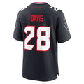 H.Texans #28 Jaden Davis Navy Team Game Jersey Fedasgoge
