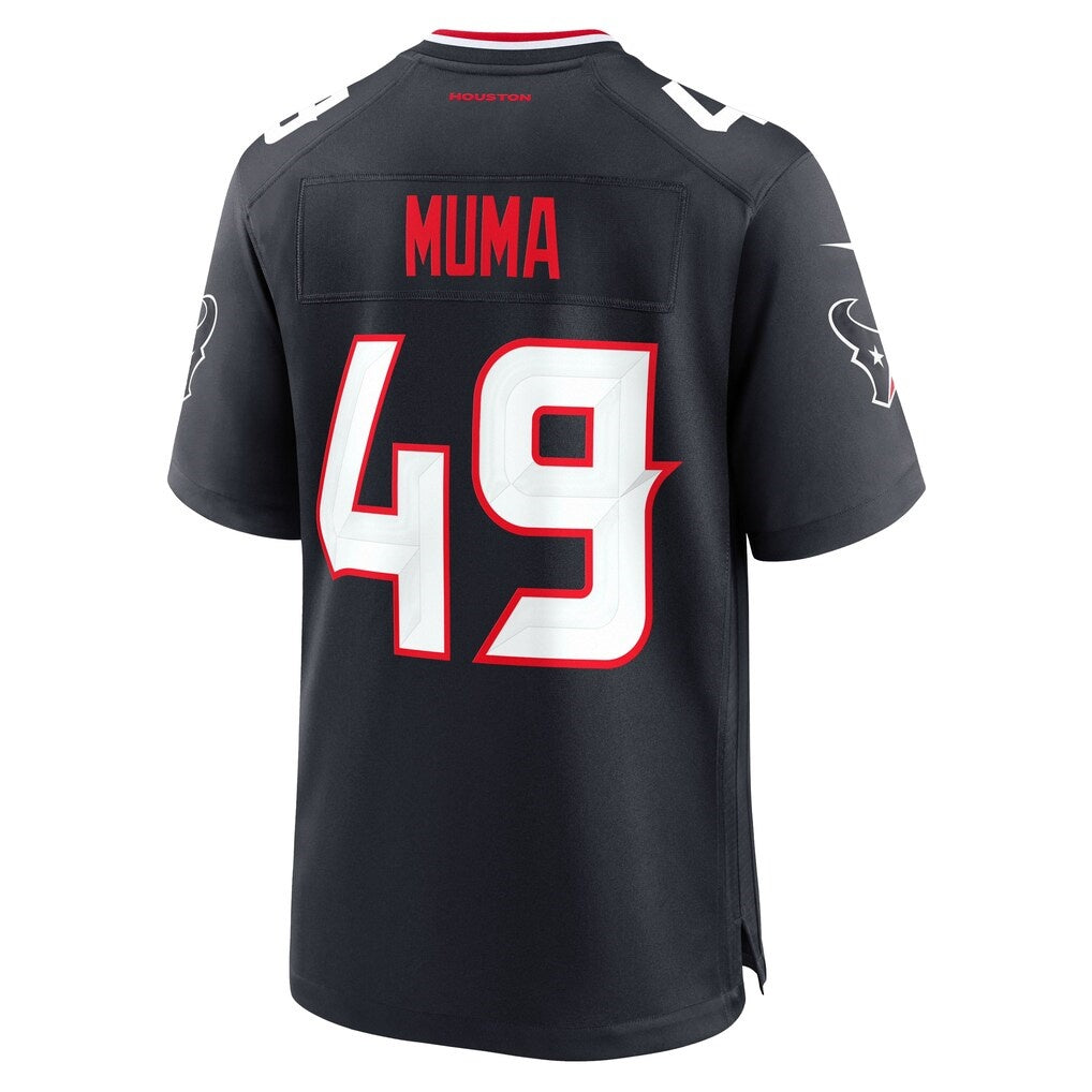 H.Texans #49 Chad Muma Navy Team Game Jersey Fedasgoge