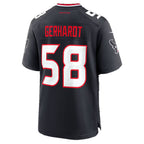 H.Texans #58 Gavin Gerhardt Navy Fedasgoge Team Game Jersey