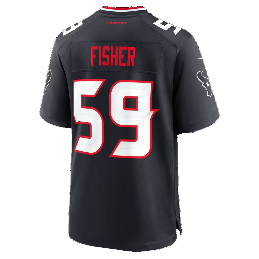 H.Texans #59 Aiden Fisher Navy Fedasgoge Game Player Jersey