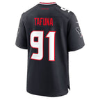 H.Texans #91 Junior Tafuna Navy Fedasgoge Team Game Jersey