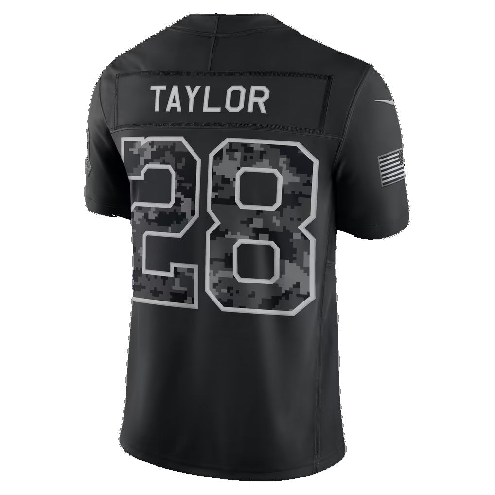 IN.Colts #28 Jonathan Taylor Black 2026 Salute to Service Stitched Limited Football jersey Fedasgoge