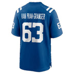 IN.Colts #63 Sedrick Van Pran-Granger Royal Team Game Football jersey Fedasgoge