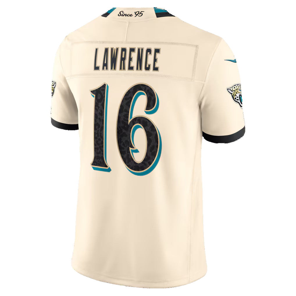 J.Jaguars #16 Trevor Lawrence Natural 2026 Rivalries Collection Stitched Limited Jersey Fedasgoge