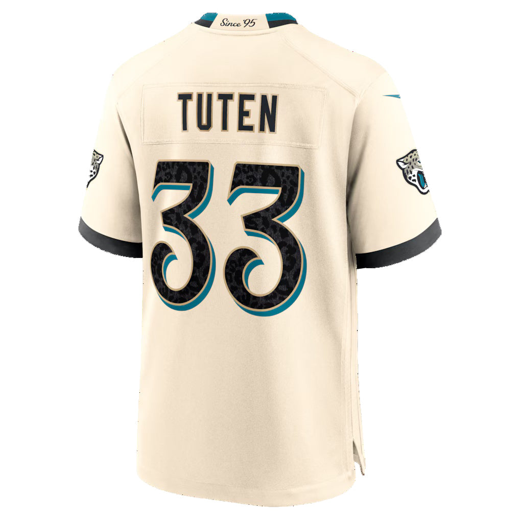 J.Jaguars #33 Bhayshul Tuten Natural 2026 Rivalries Collection Game Jersey Fedasgoge