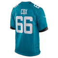 J.Jaguars #66 Eli Cox Teal Team Game Football jersey Fedasgoge