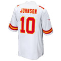 KC.Chiefs #10 Emmett Johnson White Fedasgoge Game Jersey