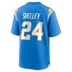LA.Chargers #24 Rodney Shelley Powder Blue Team Game Football jersey Fedasgoge