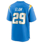 LA.Chargers #29 Kaiir Elam Powder Blue Team Game Football jersey Fedasgoge