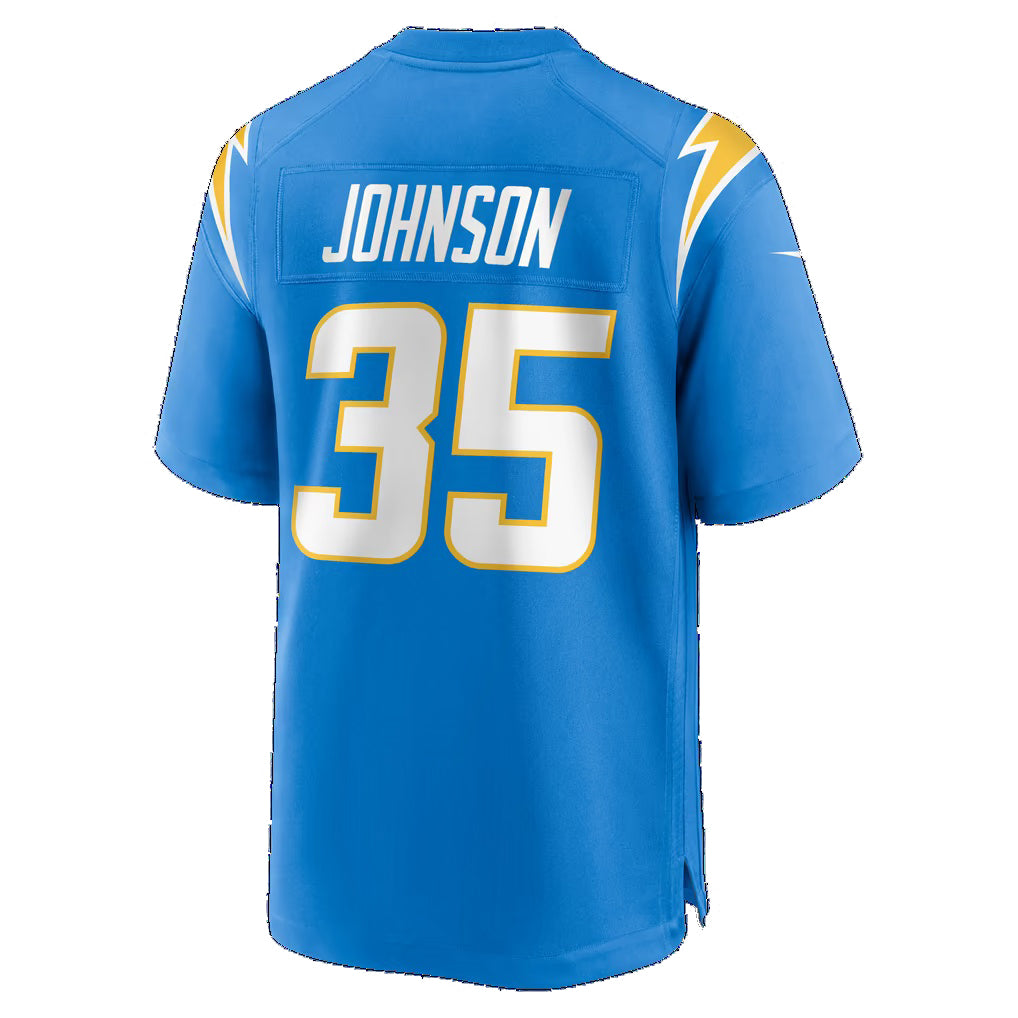 LA.Chargers #35 Amar Johnson Powder Blue Team Game Football jersey Fedasgoge