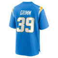 LA.Chargers #39 Luke Grimm Powder Blue Team Game Jersey Fedasgoge