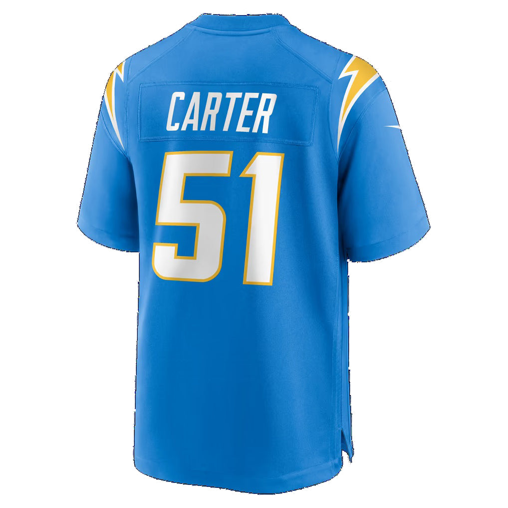LA.Chargers #51 Andre Carter Powder Blue Team Game Football jersey Fedasgoge