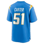 LA.Chargers #51 Andre Carter Powder Blue Team Game Football jersey Fedasgoge