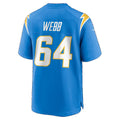 LA.Chargers #64 Terry Webb Powder Blue Team Game Football jersey Fedasgoge