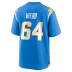 LA.Chargers #64 Terry Webb Powder Blue Team Game Football jersey Fedasgoge