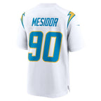 LA.Chargers #90 Akheem Mesidor White Game Football jersey Fedasgoge