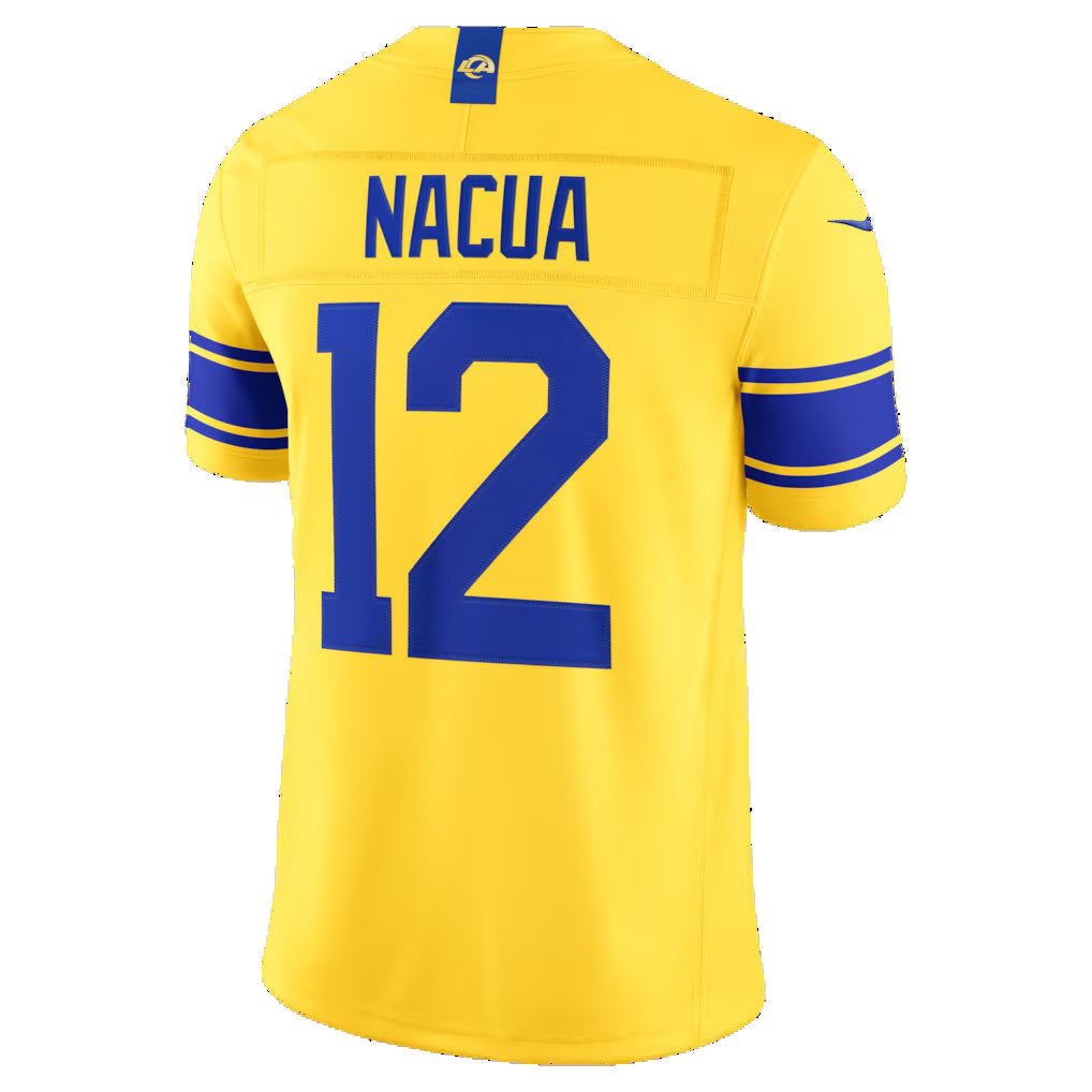 LA.Rams #12 Puka Nacua Classic Sol Vapor F.U.S.E. Stitched Limited Limited Jersey Fedasgoge