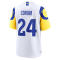 LA.Rams #24 Blake Corum White Game Football jersey Fedasgoge
