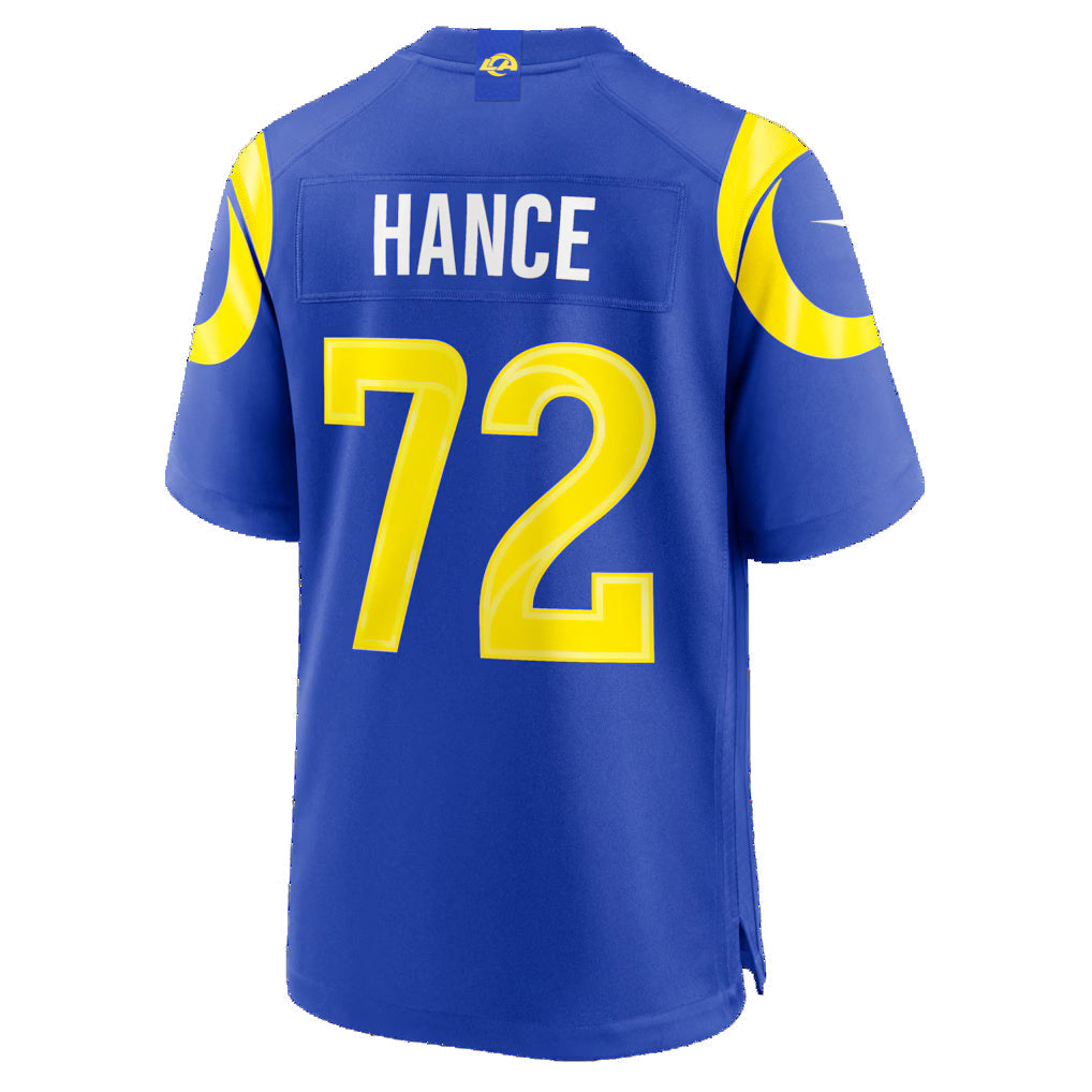 LA.Rams #72 Blake Hance Royal Team Game Jersey Fedasgoge