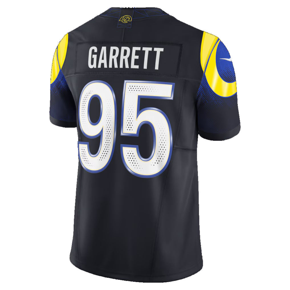 LA.Rams #95 Myles Garrett Dark Blue Rivalries Collection Stitched Limited Jersey Fedasgoge