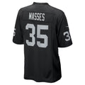 LV.Raiders #35 Hezekiah Masses Black Team Game Football jersey Fedasgoge
