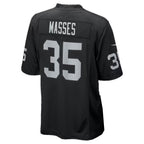 LV.Raiders #35 Hezekiah Masses Black Team Game Football jersey Fedasgoge