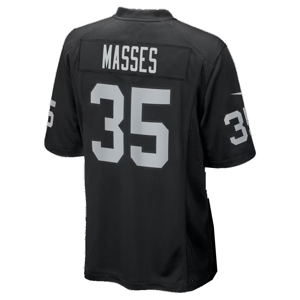 LV.Raiders #35 Hezekiah Masses Black Team Game Football jersey Fedasgoge