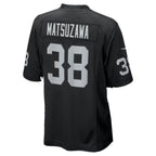 LV.Raiders #38 Kansei Matsuzawa Black Team Game Football jersey Fedasgoge