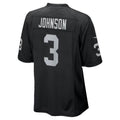 LV.Raiders #3 Taron Johnson Black Team Game Football jersey Fedasgoge