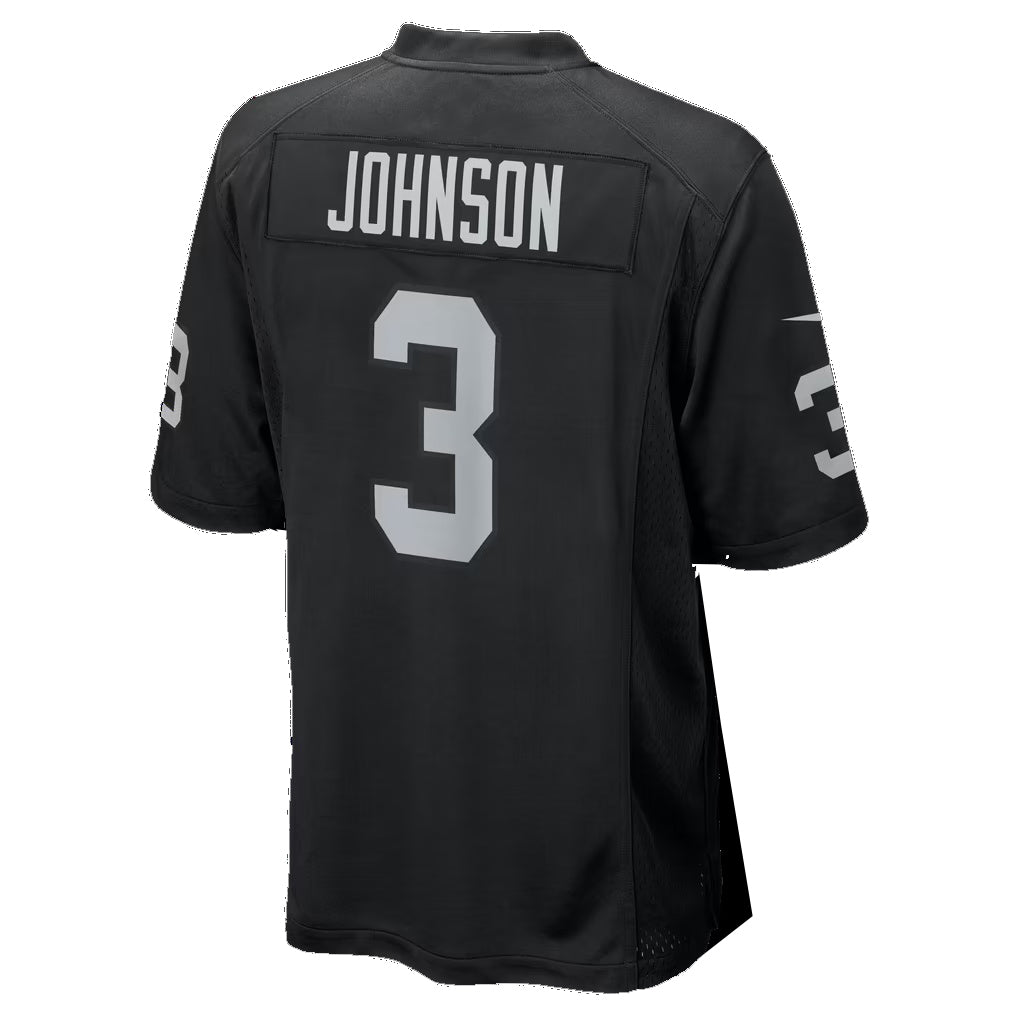 LV.Raiders #3 Taron Johnson Black Team Game Football jersey Fedasgoge