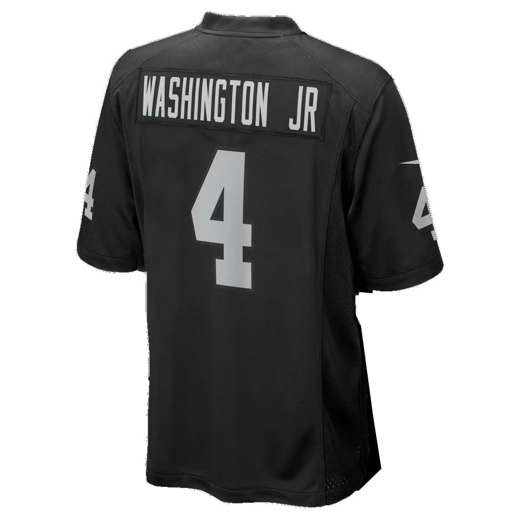 LV.Raiders #4 Mike Washington Jr. Black Team Game Football jersey Fedasgoge