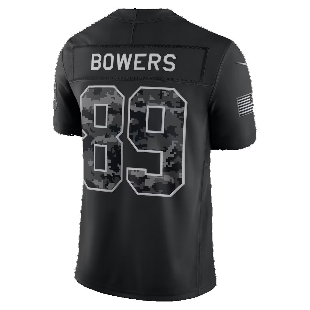 LV.Raiders #89 Brock Bowers Black 2026 Salute to Service Stitched Limited Football jersey Fedasgoge
