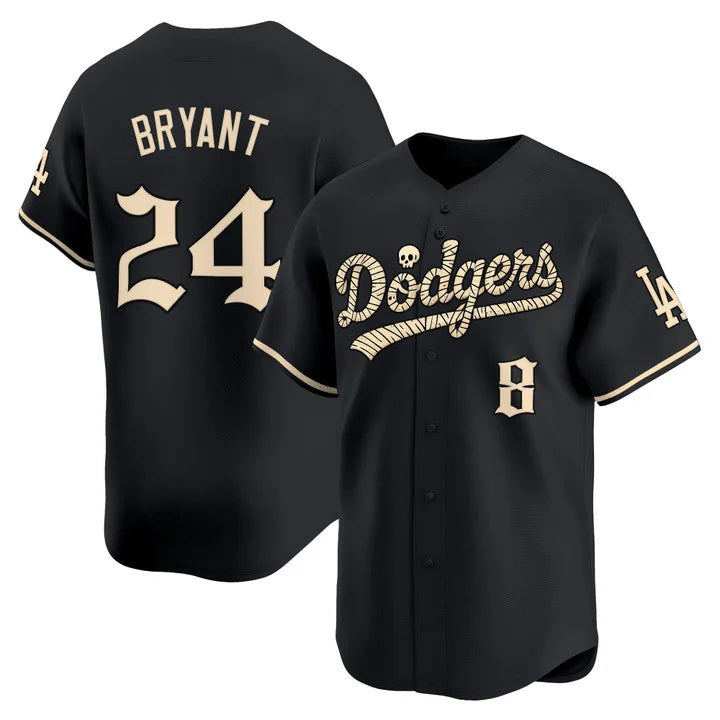 Los Angeles Dodgers Front #8 Back #24 Kobe Bryant Black 'Halloween Mummy Edition' Premier Limited Stitched Baseball jersey Fedasgoge