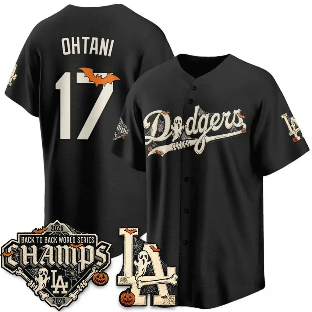 Los Angeles Dodgers #17 Shohei Ohtani Black Halloween 2026 Baseball jersey Fedasgoge