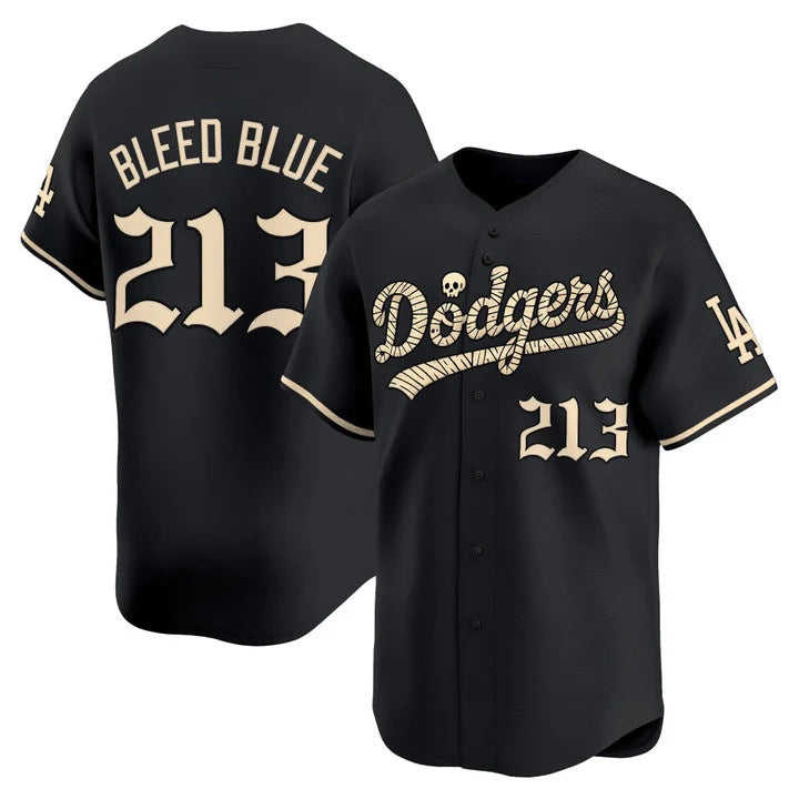 Los Angeles Dodgers #213 Bleed Blue Black 'Halloween Mummy Edition' Premier Limited Stitched Baseball jersey Fedasgoge