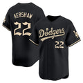 Los Angeles Dodgers #22 Clayton Kershaw Black 'Halloween Mummy Edition' Premier Limited jersey Fedasgoge - Stitched Baseball jersey Fedasgoge